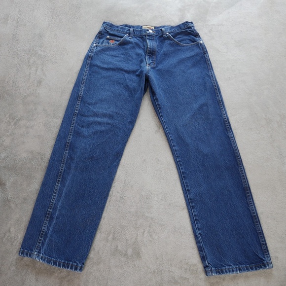VTG Wrangler 20X No. 22 Blue Jeans Mens Size 36Wx31L Cowboy Western Tapered Hem - Picture 1 of 11